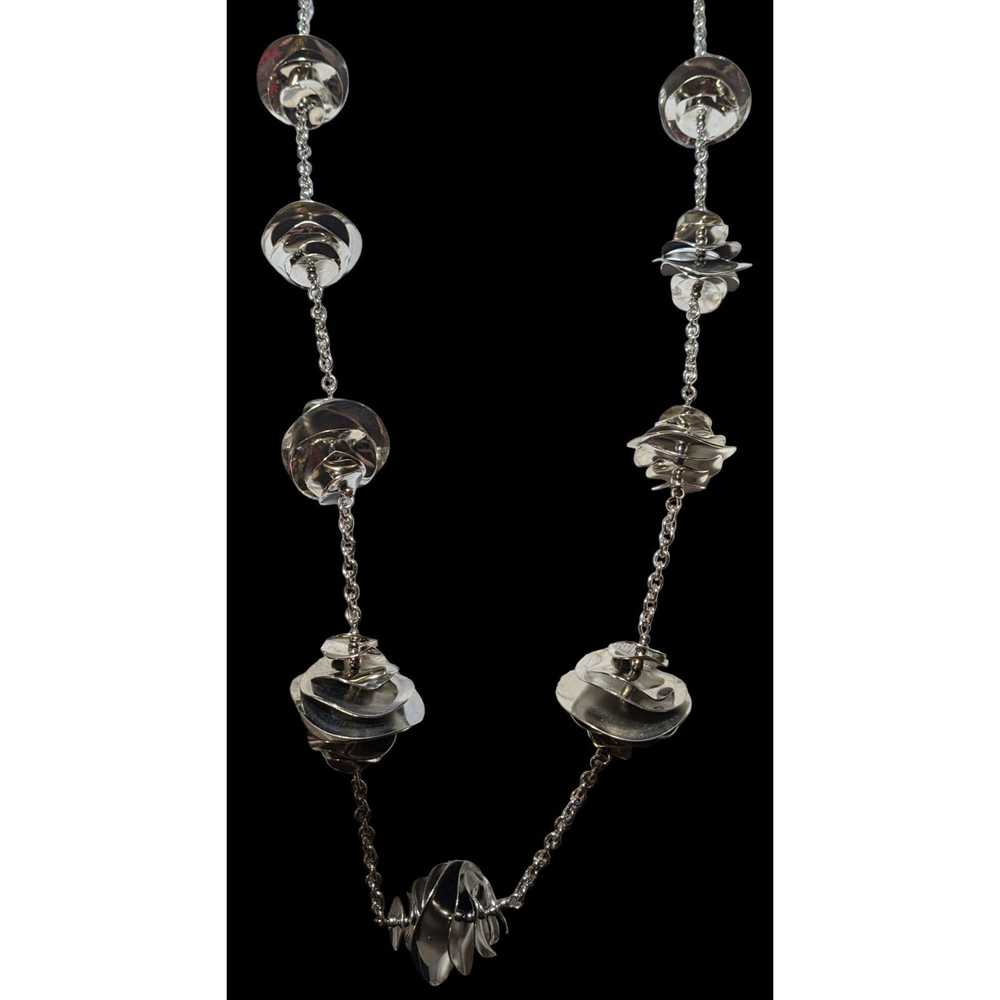 Other Abstract Silver Floral Chime Disc Necklace - image 1