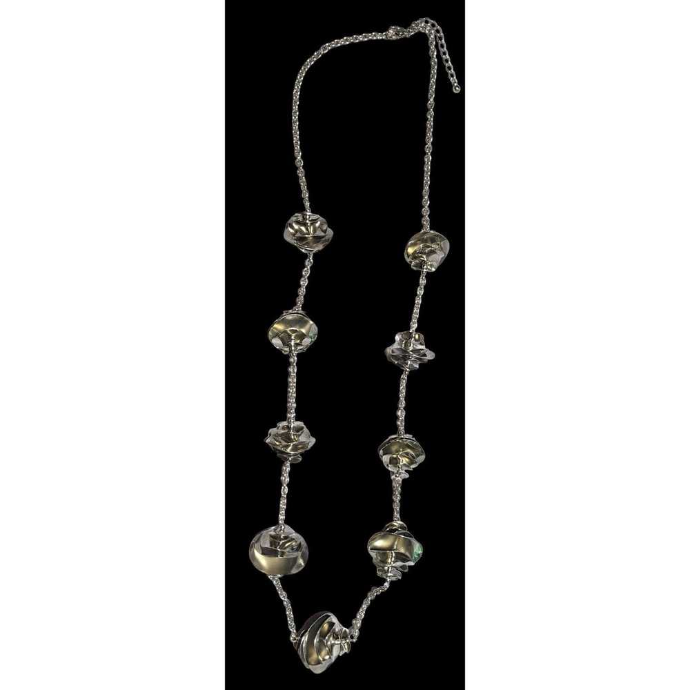 Other Abstract Silver Floral Chime Disc Necklace - image 2