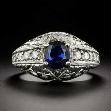 Art Deco-Style 1.00 Carat No-Heat Pailin Sapphire… - image 1