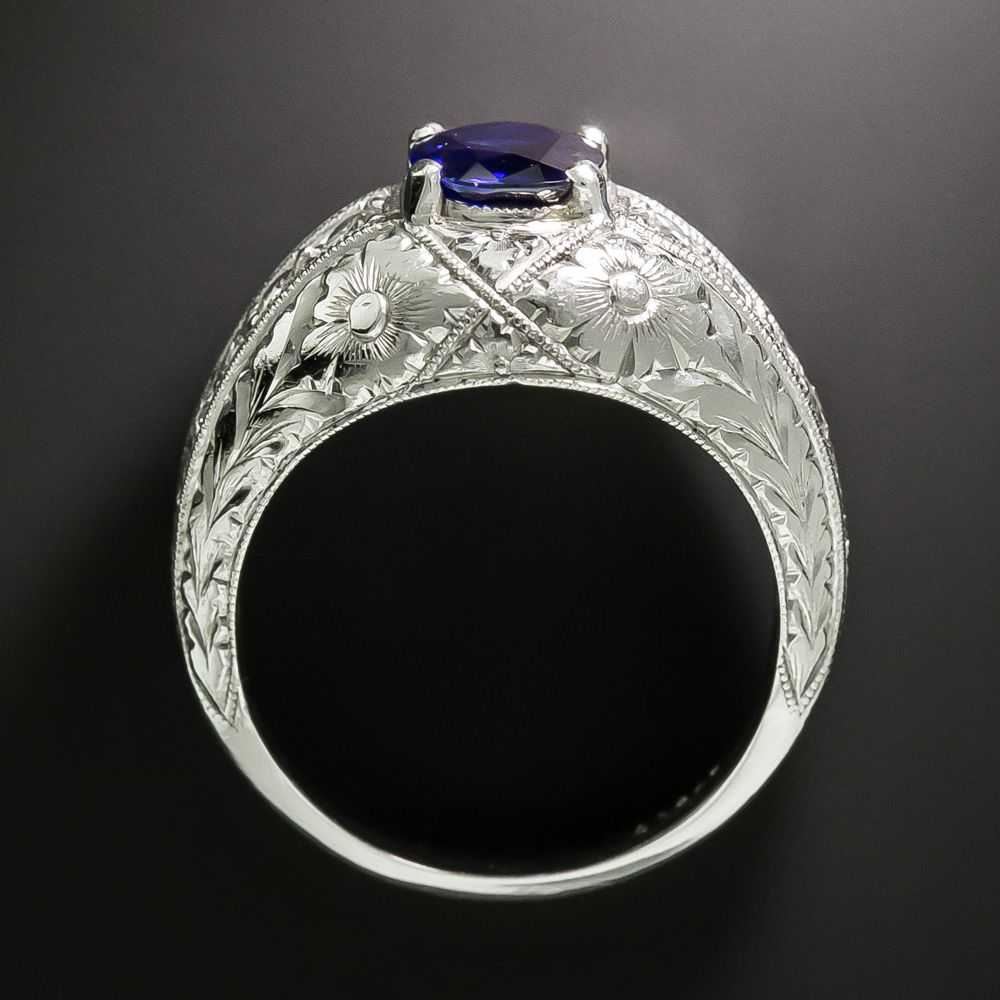 Art Deco-Style 1.00 Carat No-Heat Pailin Sapphire… - image 3