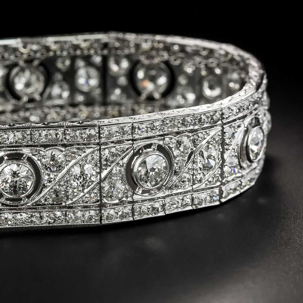 French Art Deco Platinum Diamond Bracelet - 20.00… - image 3