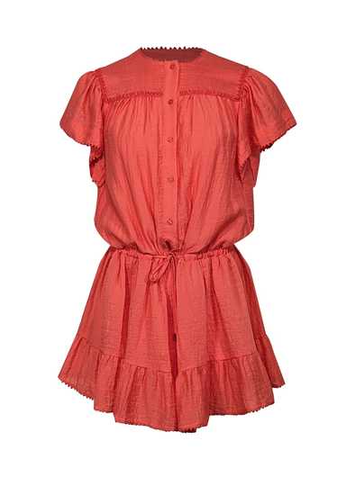 Sabina Musayev - Coral Pink Drawstring Waist Dress