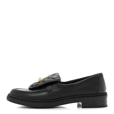 CHANEL Lambskin Quilted CC Turnlock Loafers 37.5 … - image 1