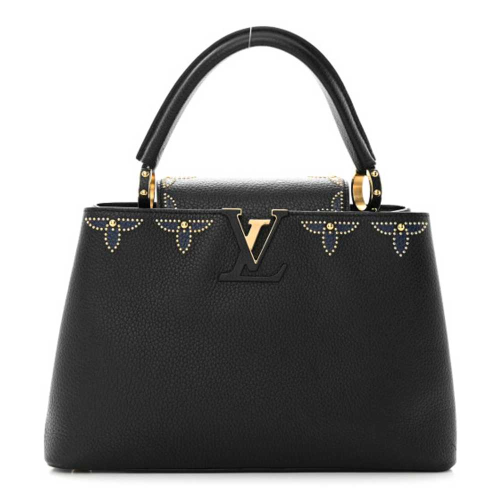 LOUIS VUITTON Taurillon Flower Capucines PM Black… - image 1