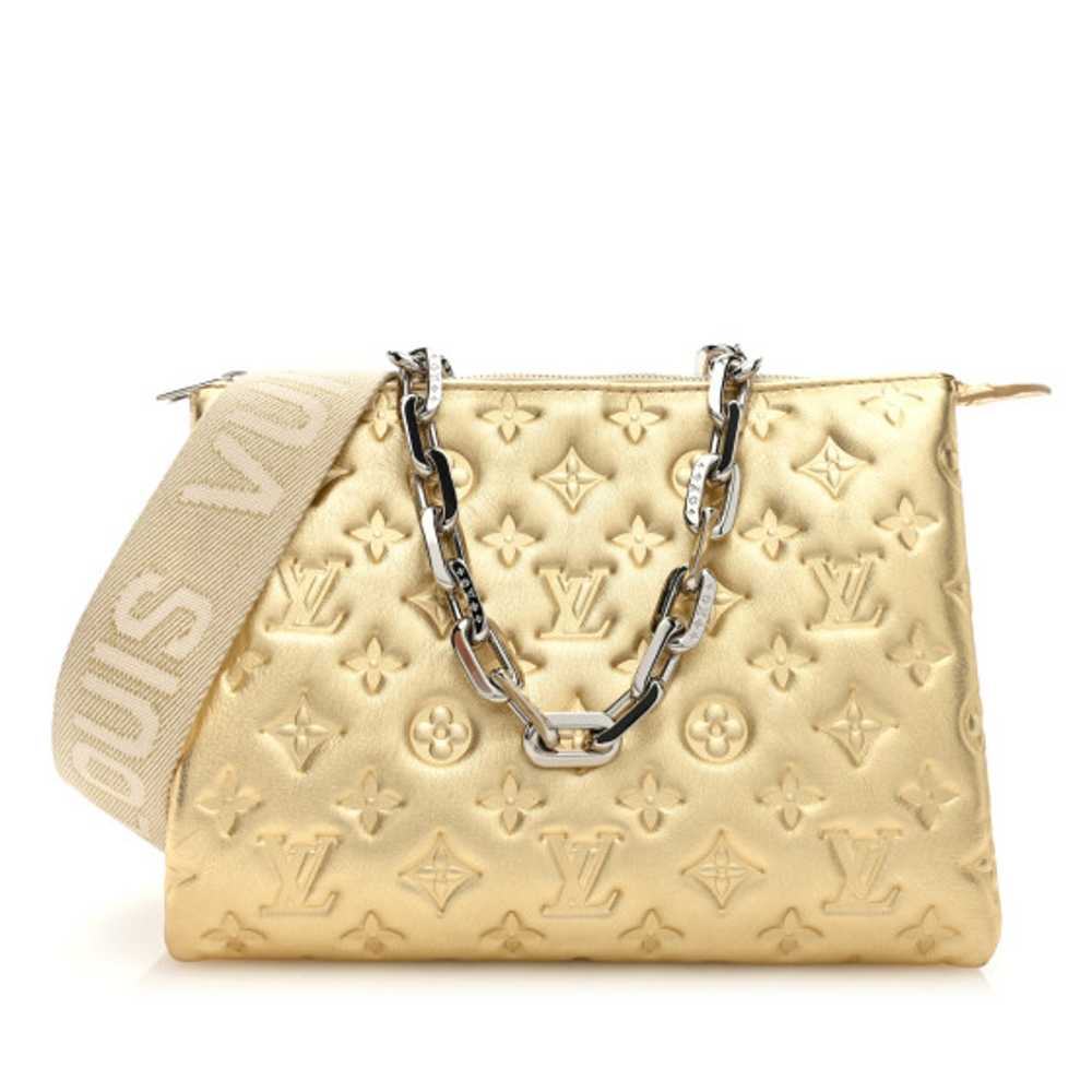 LOUIS VUITTON Lambskin Embossed Monogram Coussin … - image 1