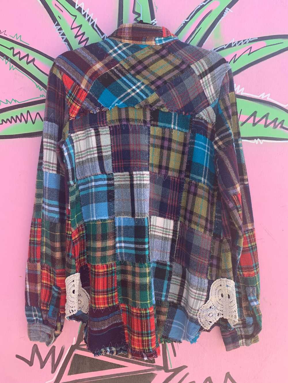 CUTE LITTLE MADRAS PATCHWORK FLANNEL SHIRT - image 2