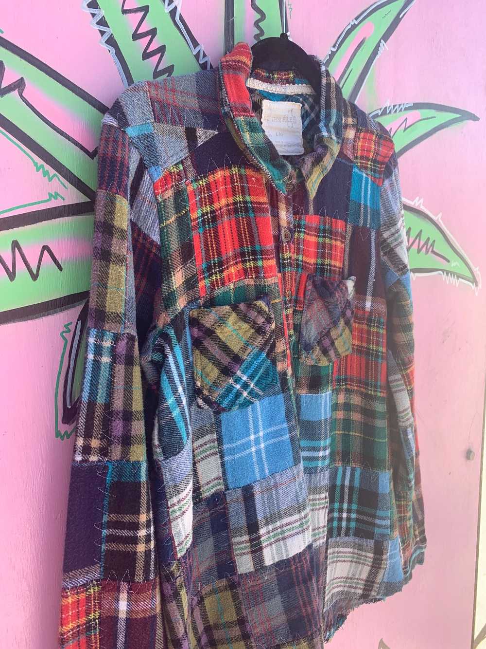 CUTE LITTLE MADRAS PATCHWORK FLANNEL SHIRT - image 3