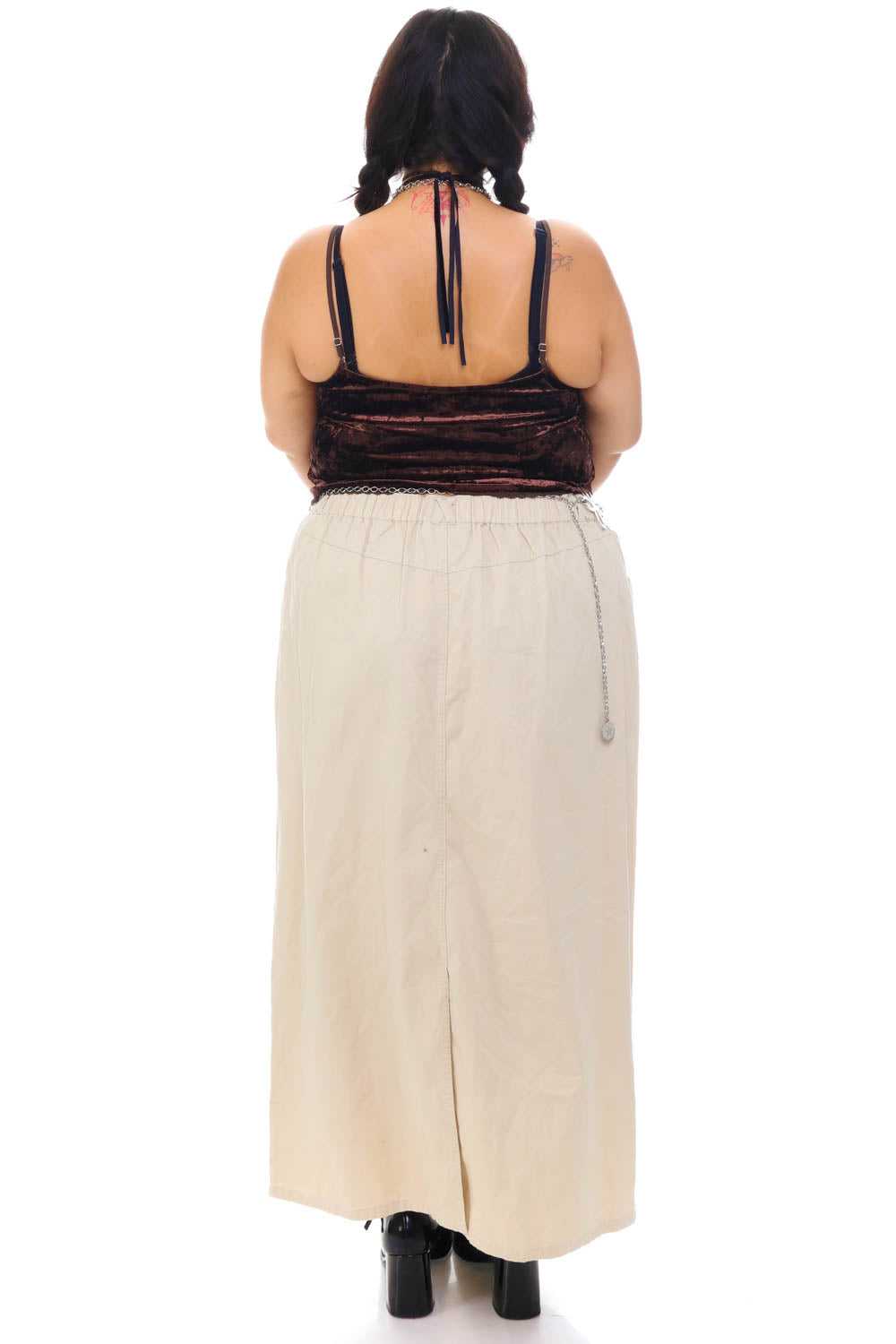 Vintage 90's Denim & Co Stretch Denim Maxi Skirt … - image 5