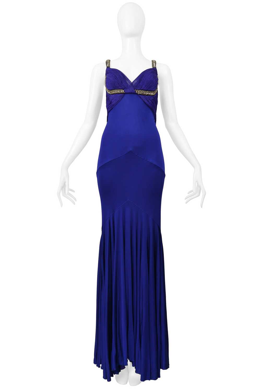 ROBERTO CAVALLI ROYAL FORUM BLUE PLEATED EVENING … - image 1