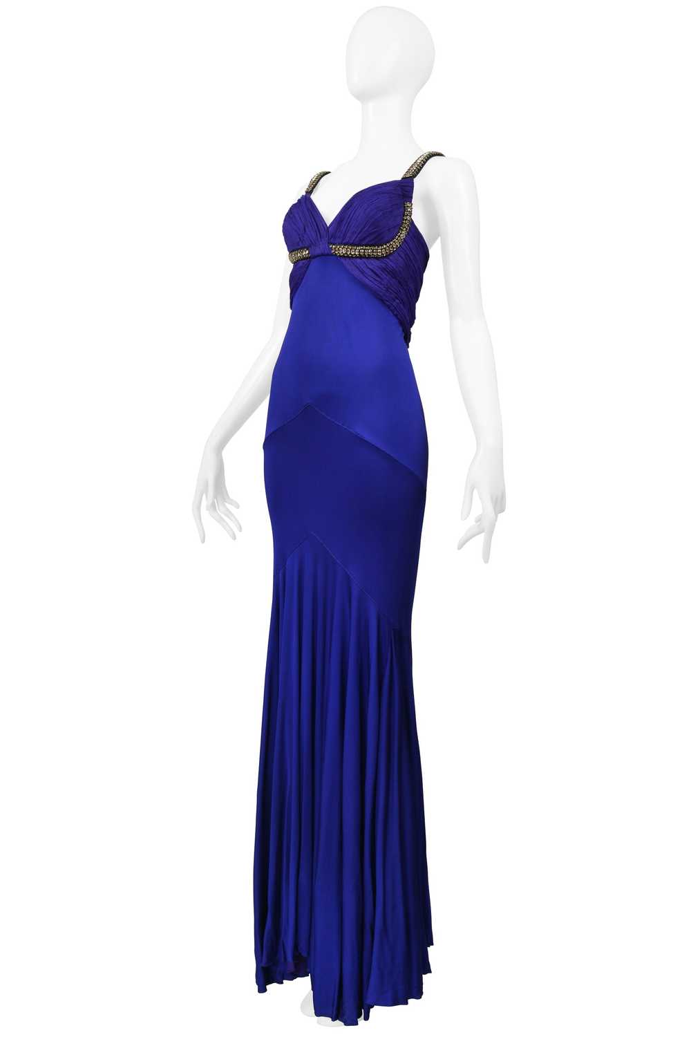 ROBERTO CAVALLI ROYAL FORUM BLUE PLEATED EVENING … - image 3