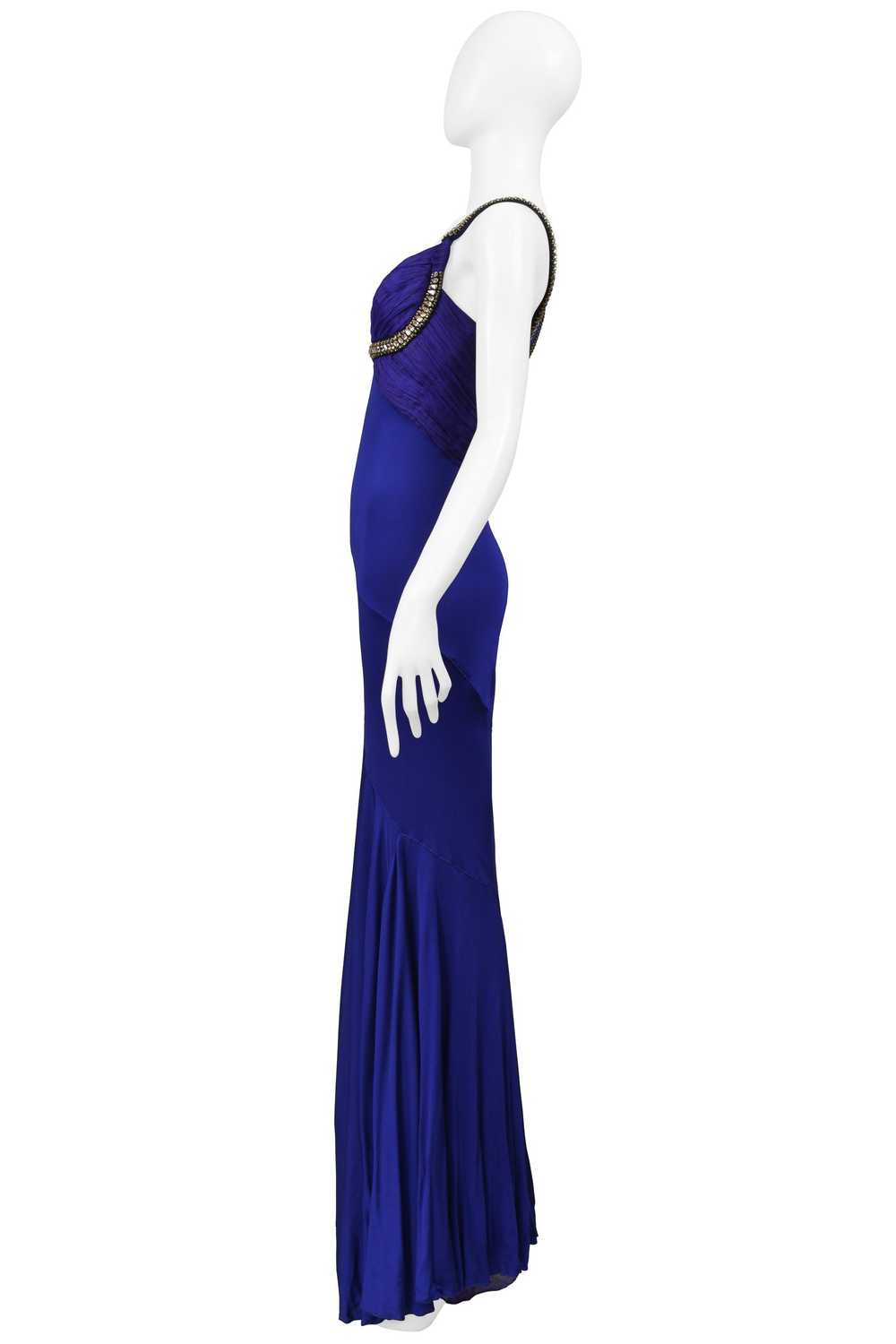 ROBERTO CAVALLI ROYAL FORUM BLUE PLEATED EVENING … - image 5