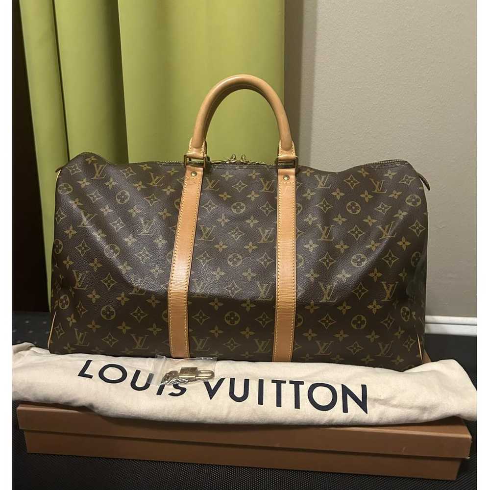 Louis Vuitton Keepall leather travel bag - image 2