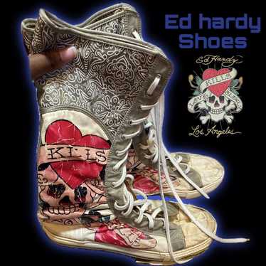 Ed Hardy Ed hardy high top knee high shoes