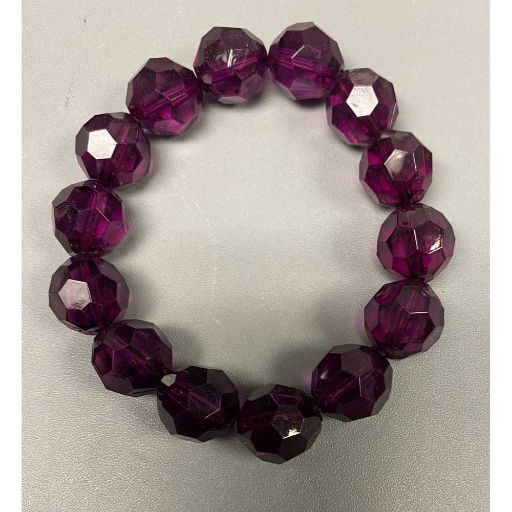 Other Vintage Two Purple Faceted Lucite and One P… - image 3