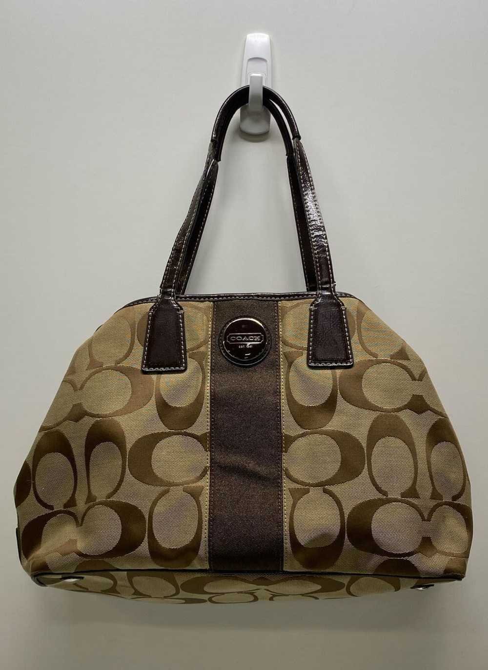 Coach Signature F13533 Framed Kisslock Stripe Sho… - image 1