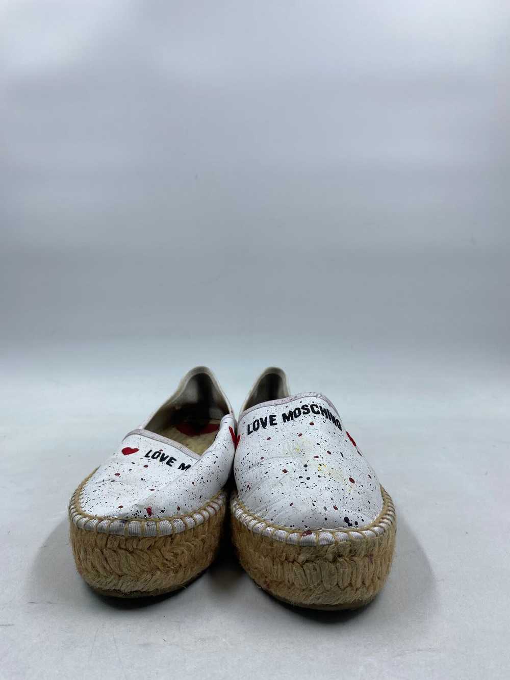 Authentic Love Moschino White Leather Slip-On Sho… - image 2