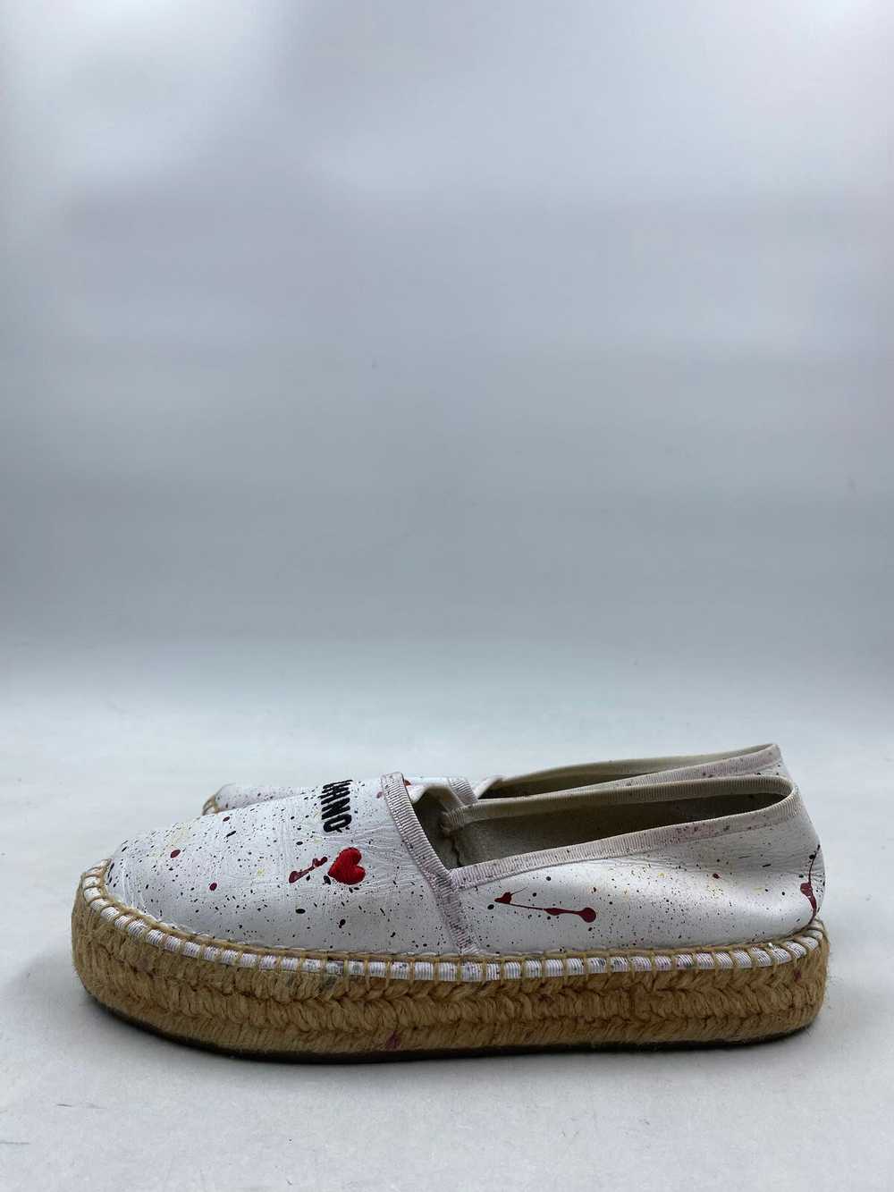 Authentic Love Moschino White Leather Slip-On Sho… - image 3