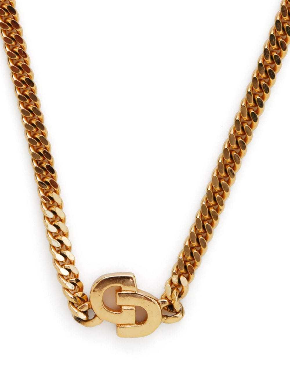 Christian Dior Pre-Owned CD chain necklace - Gold - image 2