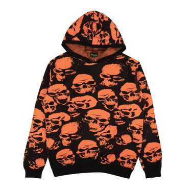 Psychworld Orange Knit Skull Hoodie Sweatshirt Si… - image 1