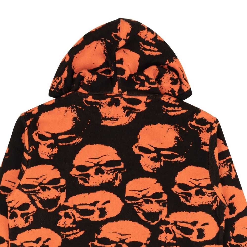 Psychworld Orange Knit Skull Hoodie Sweatshirt Si… - image 4