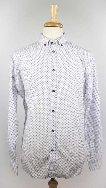 Aglini Men's Purple Designing On White 100% Cotton