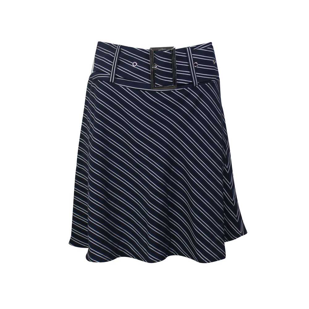 Opening Ceremony NAVY BELTED STRIPED FLARE SKIRT … - image 1