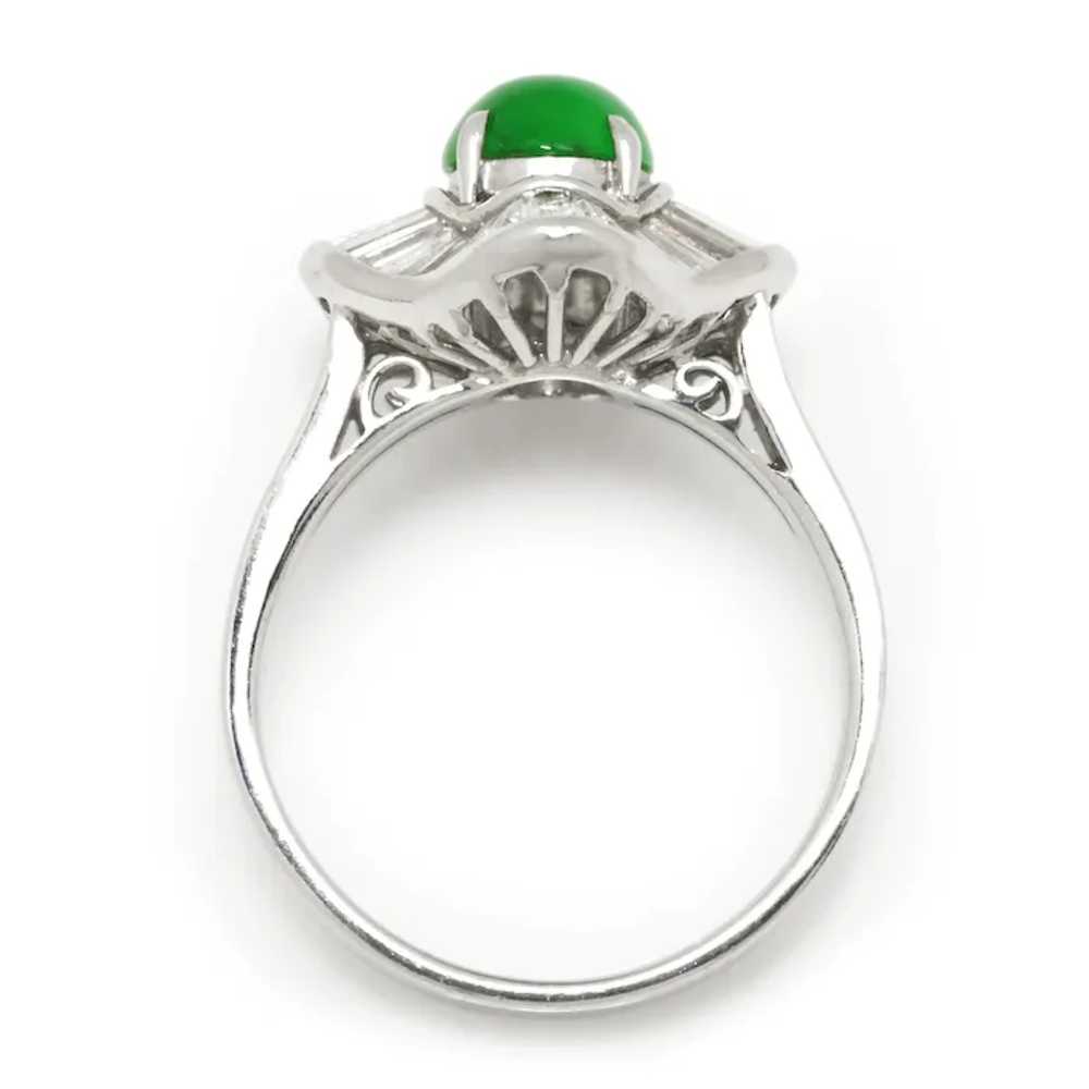 Certified Jade Ballerina Ring with Diamonds 18K W… - image 6