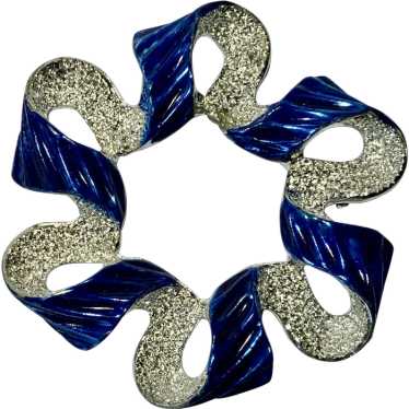 Vintage Sarah Coventry Silver tone & Sparkle Blue… - image 1