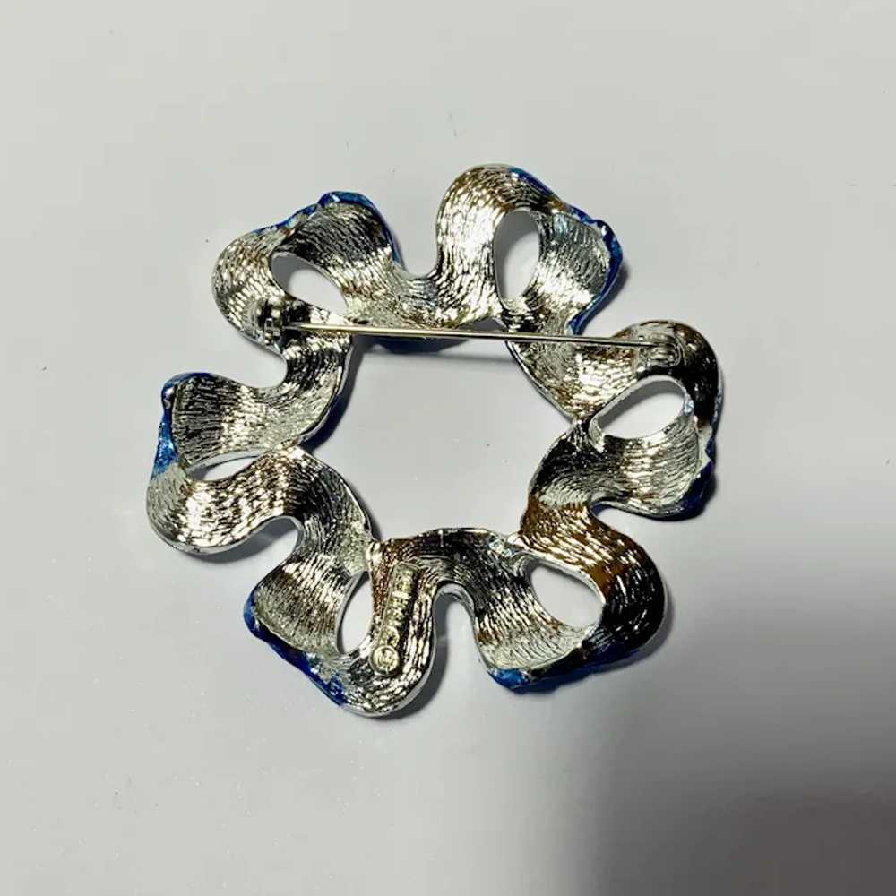 Vintage Sarah Coventry Silver tone & Sparkle Blue… - image 3