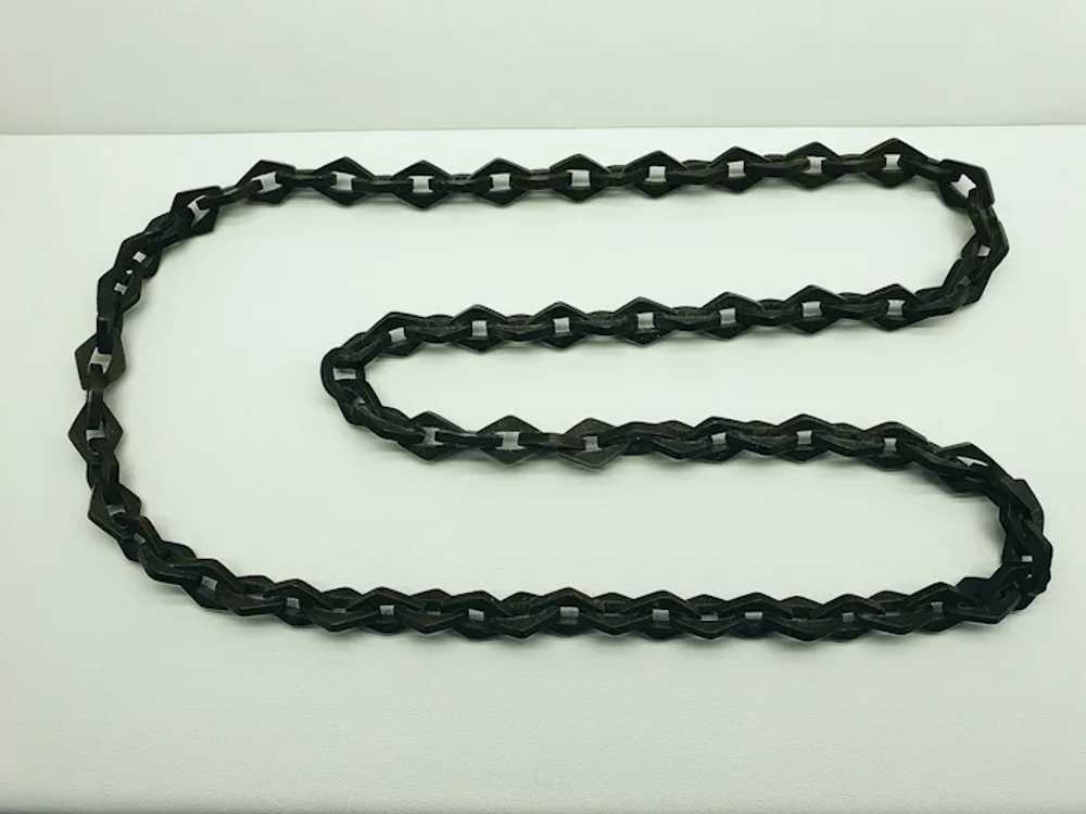 Fantastic Antique Victorian Vulcanite Long 40" Ch… - image 6