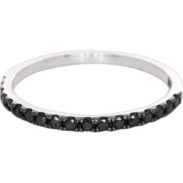 Black Diamond 0.20ctw Stackable Band in 14K White… - image 1