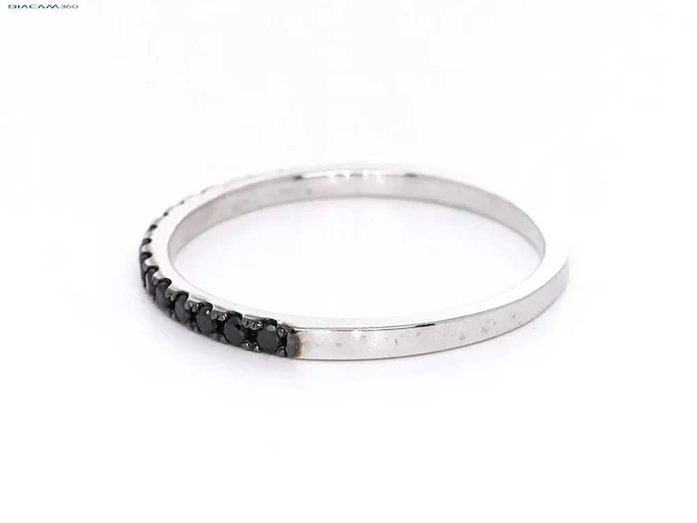 Black Diamond 0.20ctw Stackable Band in 14K White… - image 3