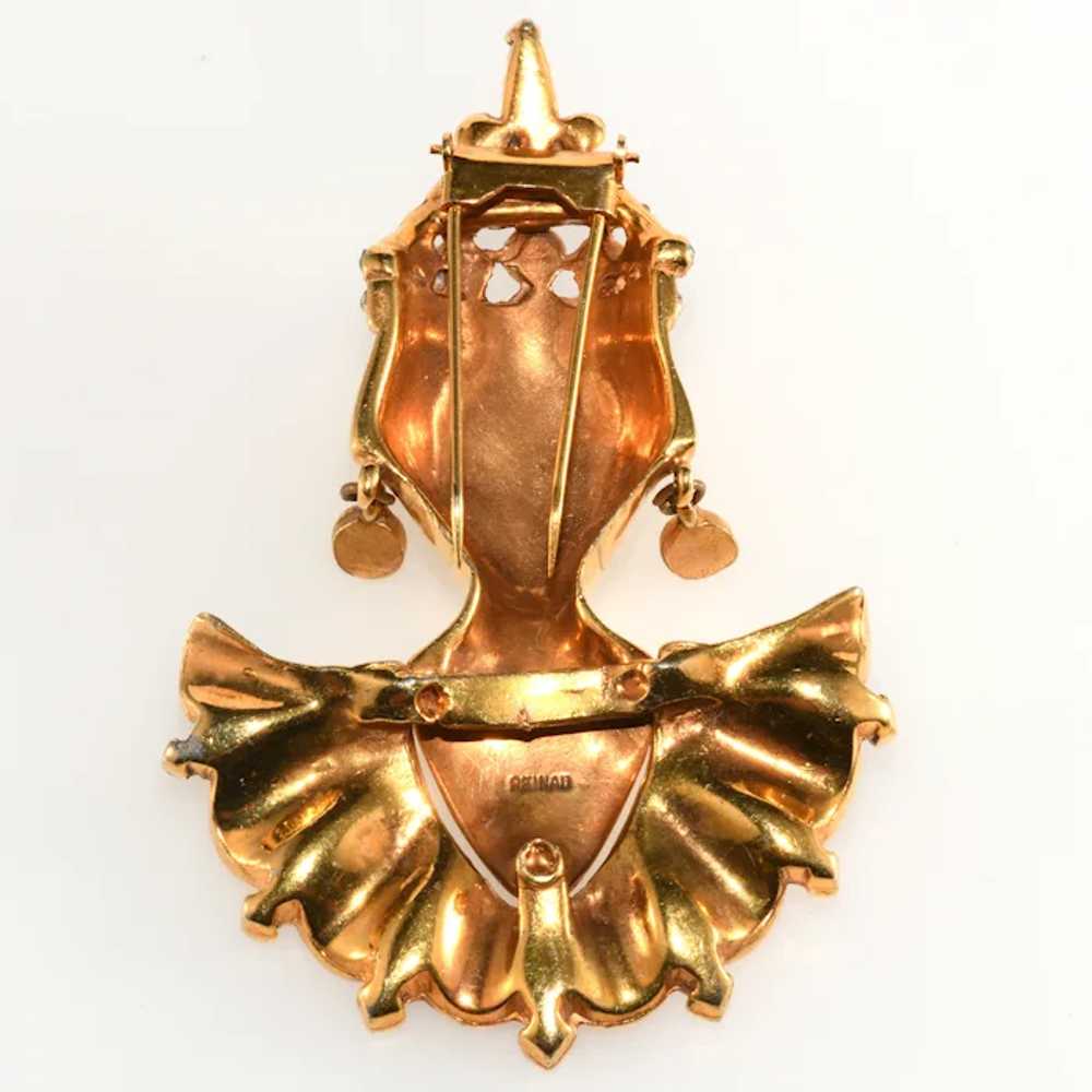 Reinad Asian Princess Fur Clip Brooch Gold Plated… - image 2