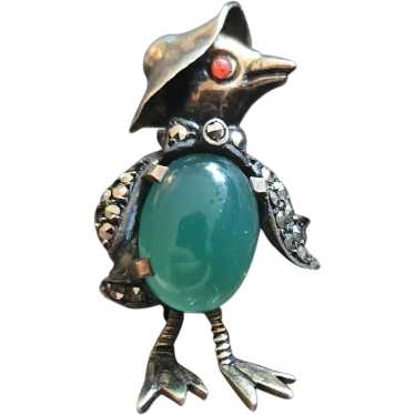 Vintage Alice Caviness DUCK Belly Hat Chrysoprase… - image 1