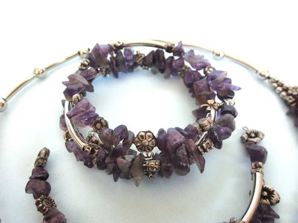 Fabulous Amethyst Gemstone Multistrand Choker and… - image 6