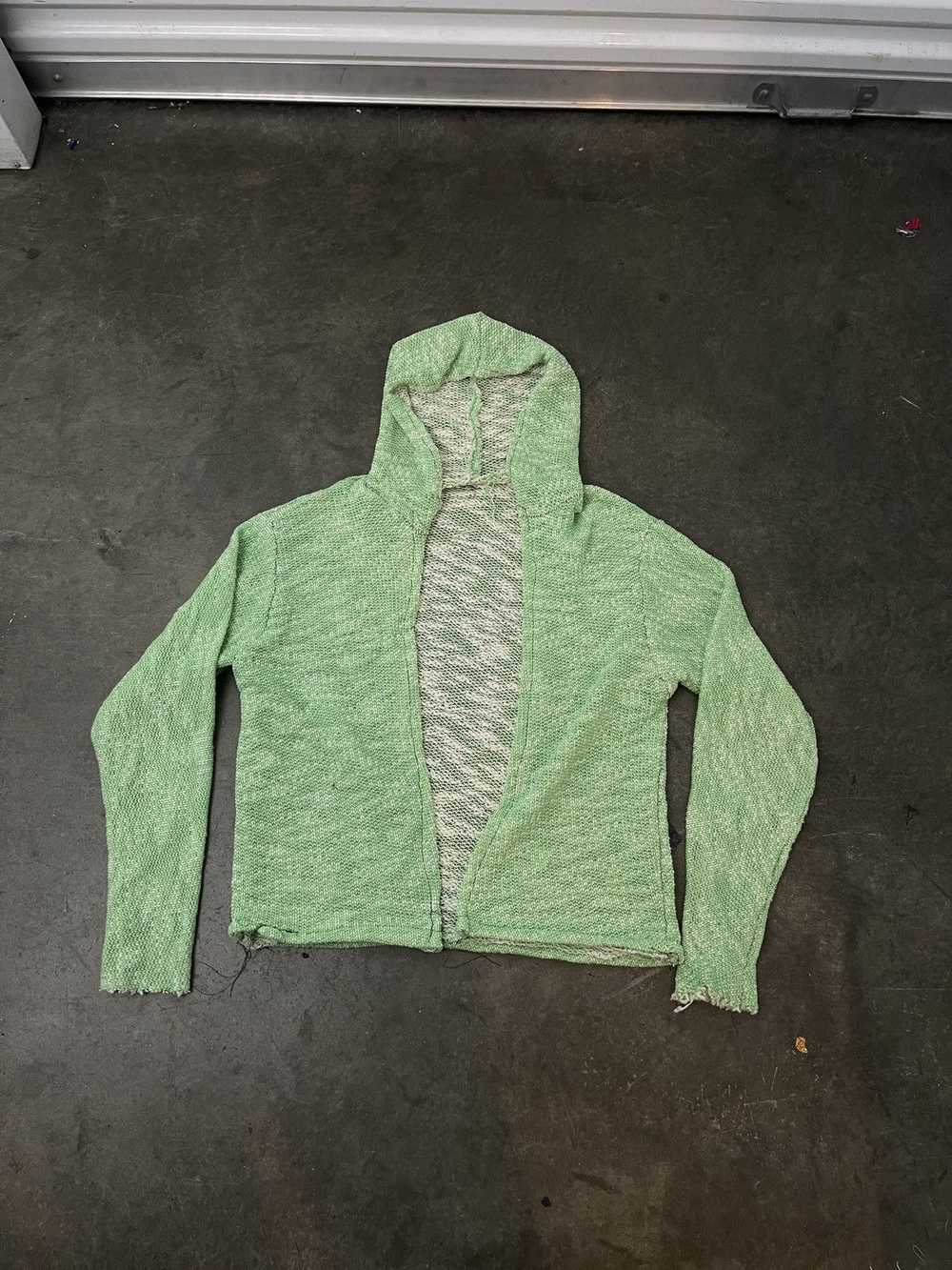 Handmade × Rare × Streetwear Knit Green Jacket - image 1