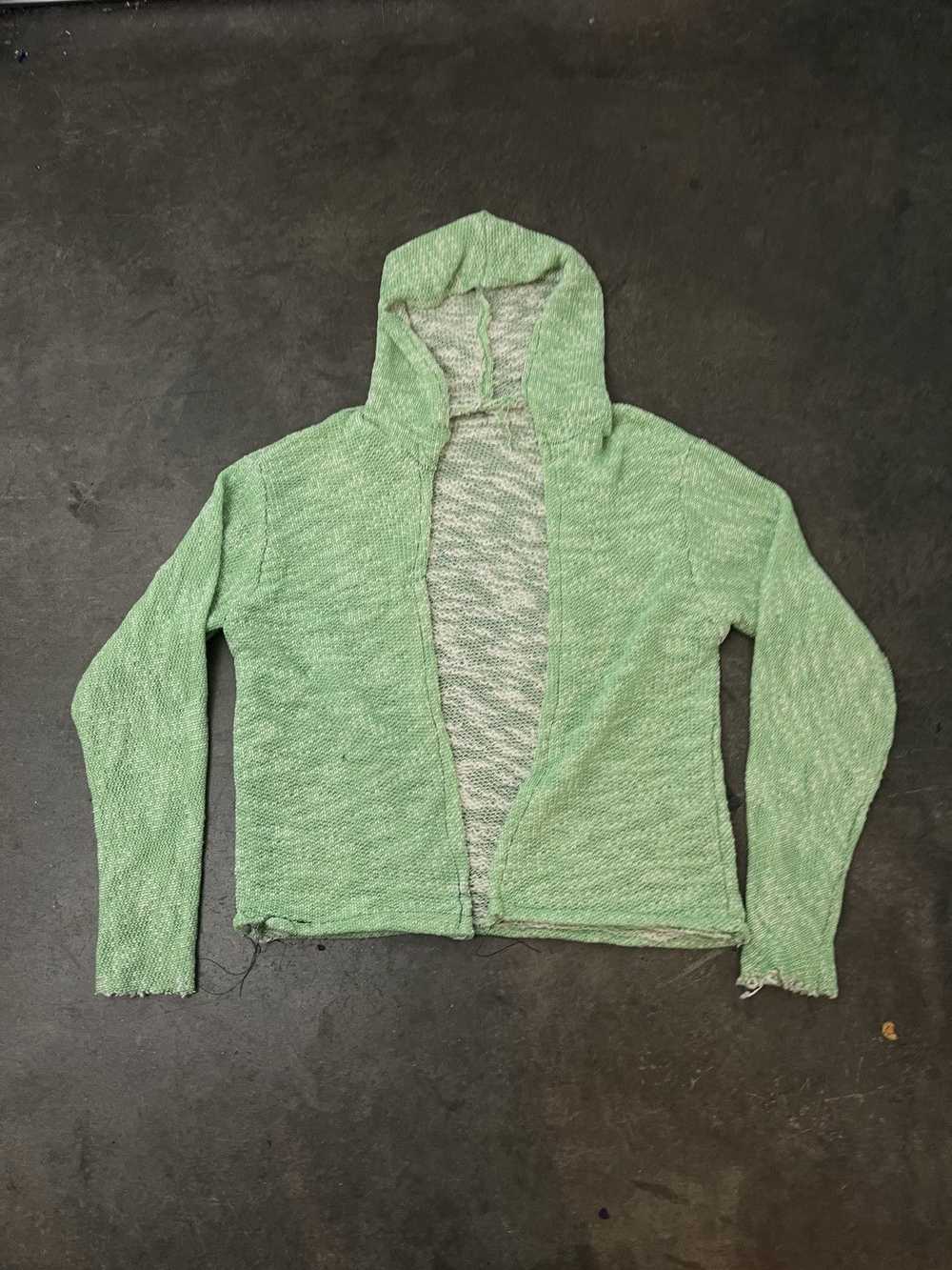 Handmade × Rare × Streetwear Knit Green Jacket - image 2