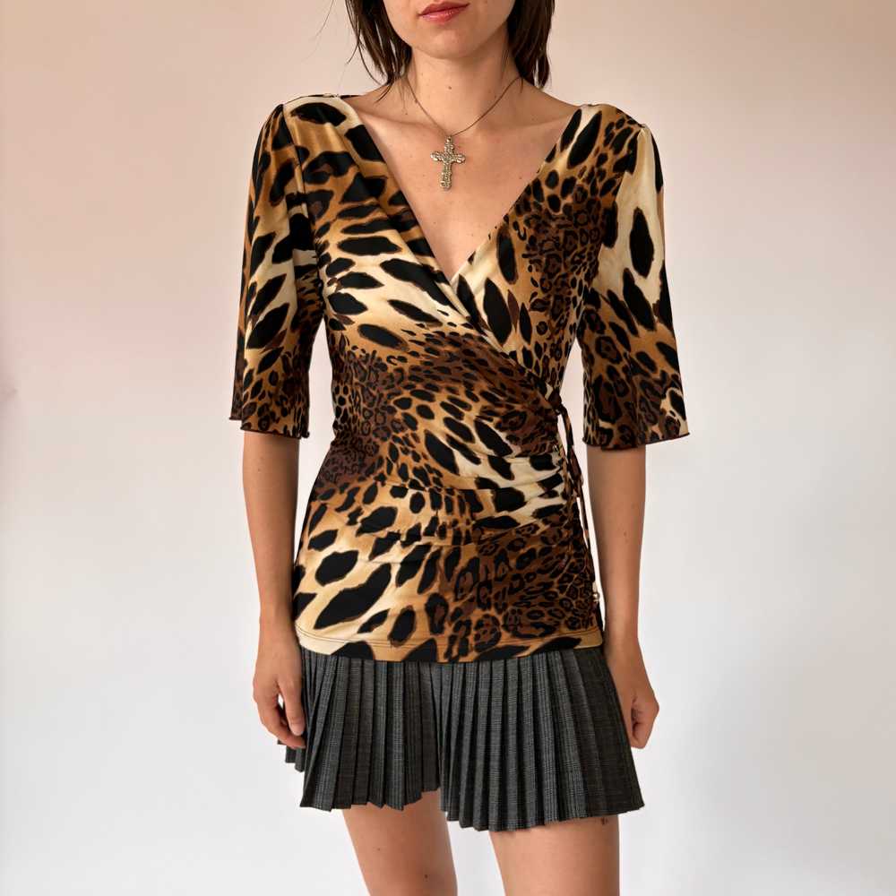 Y2K Slinky Leopard Top (L) - image 4