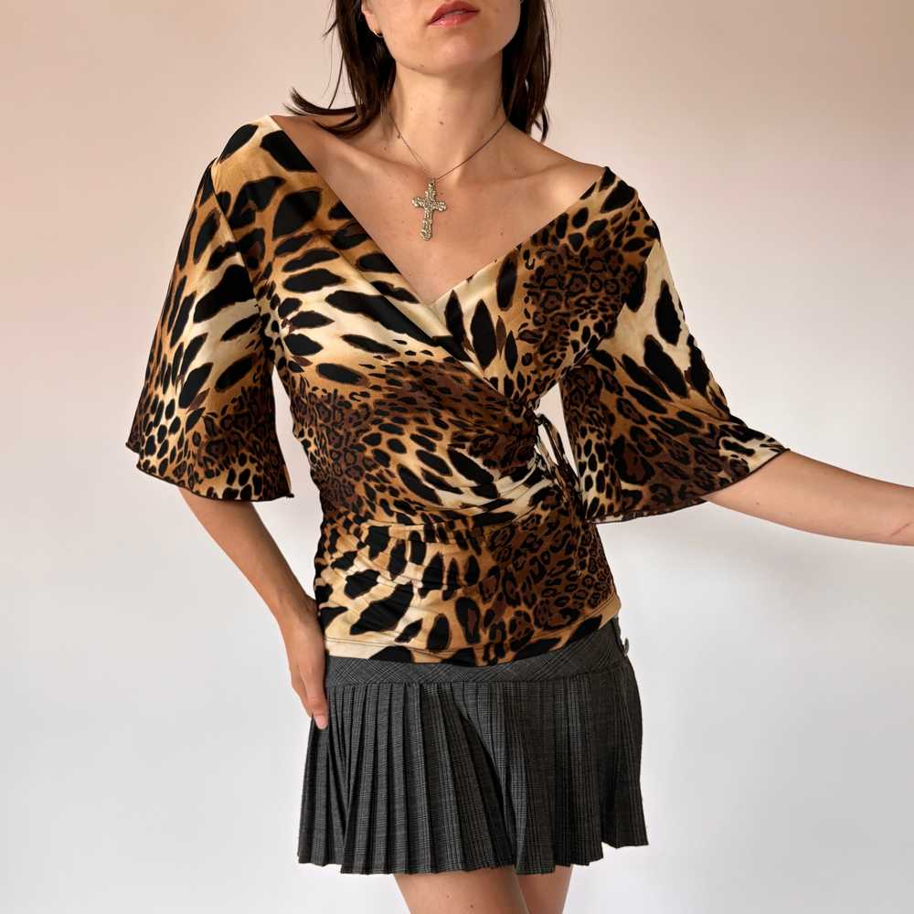 Y2K Slinky Leopard Top (L) - image 5