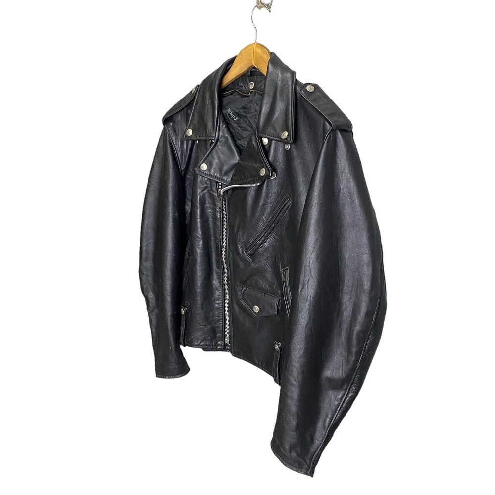 Leather × Leather Jacket × Schott Schott double c… - image 3