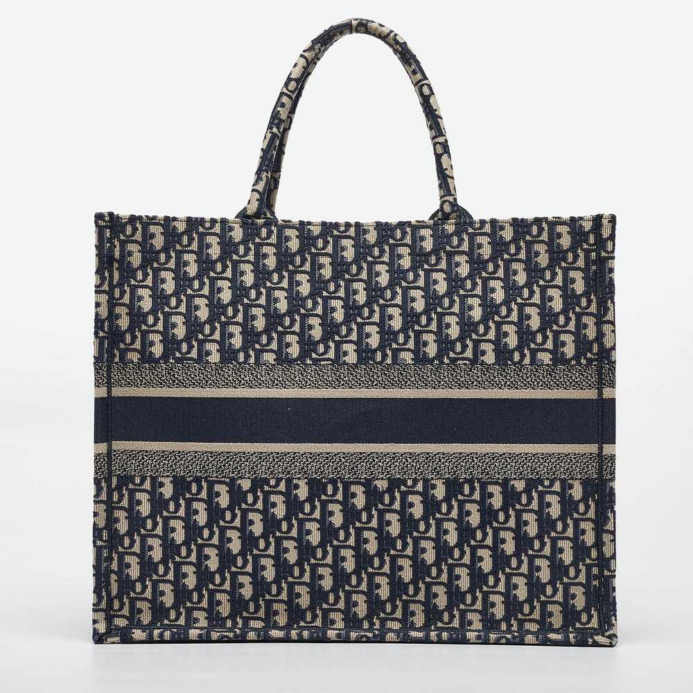 Dior DIOR Navy Blue Oblique Embroidered Canvas La… - image 4