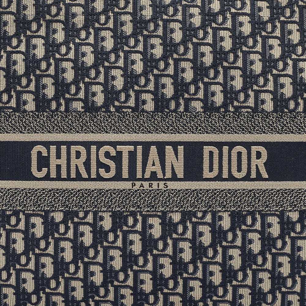 Dior DIOR Navy Blue Oblique Embroidered Canvas La… - image 5