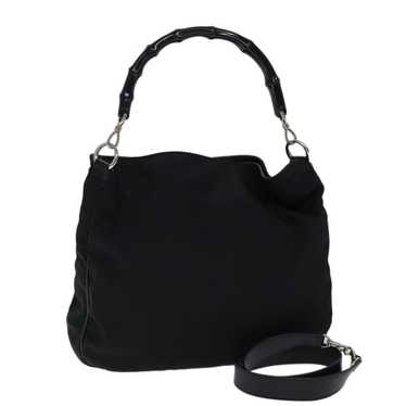 Gucci GUCCI Bamboo Shoulder Bag Nylon 2way Black … - image 1