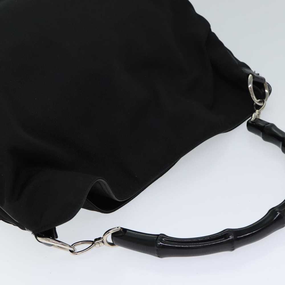 Gucci GUCCI Bamboo Shoulder Bag Nylon 2way Black … - image 6