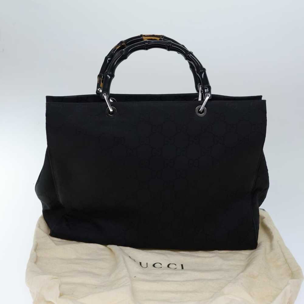 Gucci GUCCI Bamboo GG Canvas Hand Bag Nylon Black… - image 11