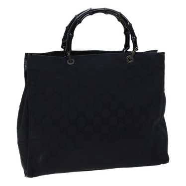 Gucci GUCCI Bamboo GG Canvas Hand Bag Nylon Black… - image 1