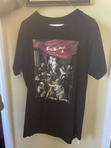 Mens off-white t-shirt painting - Gem Mens off-white t-shirt painting - Gem
