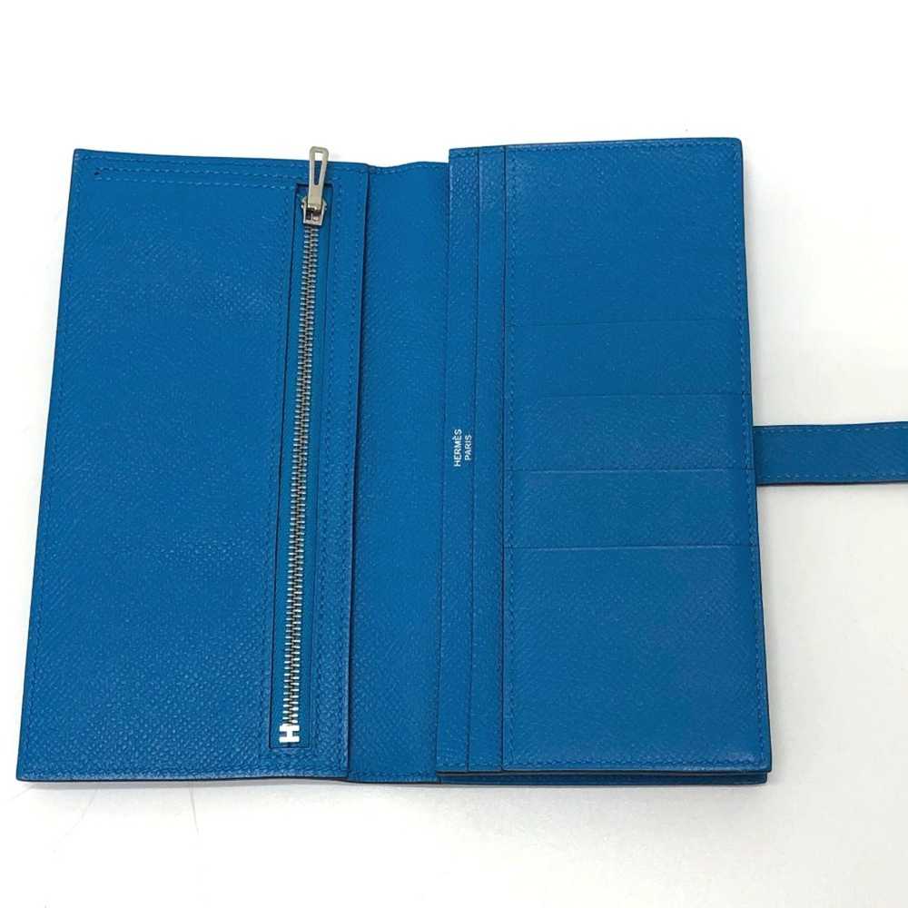 Hermes Hermes Bearn Souffle Bifold Long Wallet Bl… - image 3