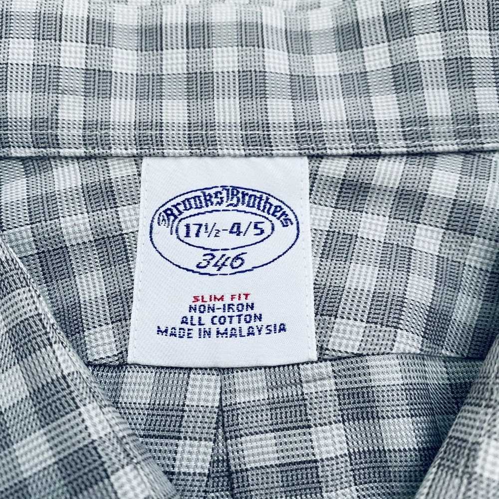 Brooks Brothers Brooks Brothers gray plaid button… - image 5