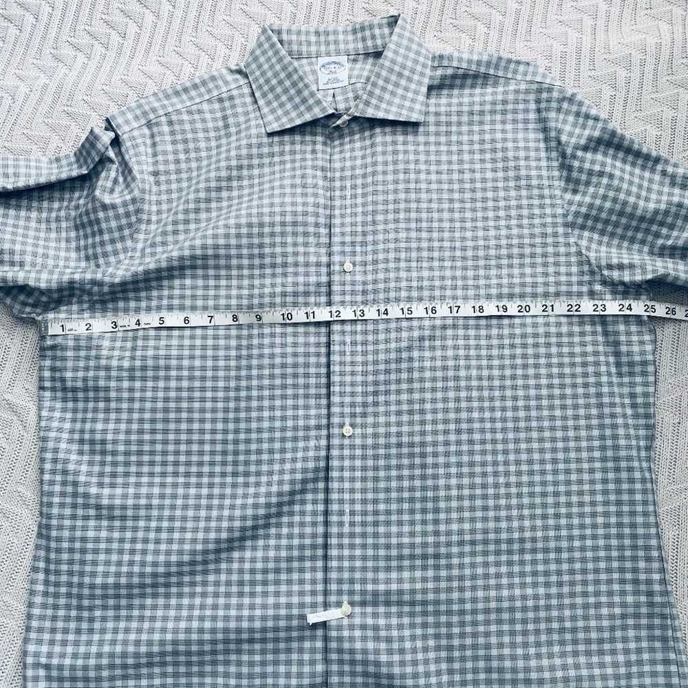 Brooks Brothers Brooks Brothers gray plaid button… - image 6